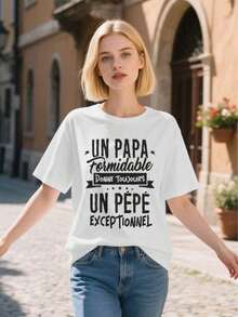 Camiseta Excepcional de Pepe| Negro, Talla S, Estampado Gráfico, Camiseta Casual de Corte Holgado para Mujer, Uso en Todas las Temporadas. - Blanco - Ver 3