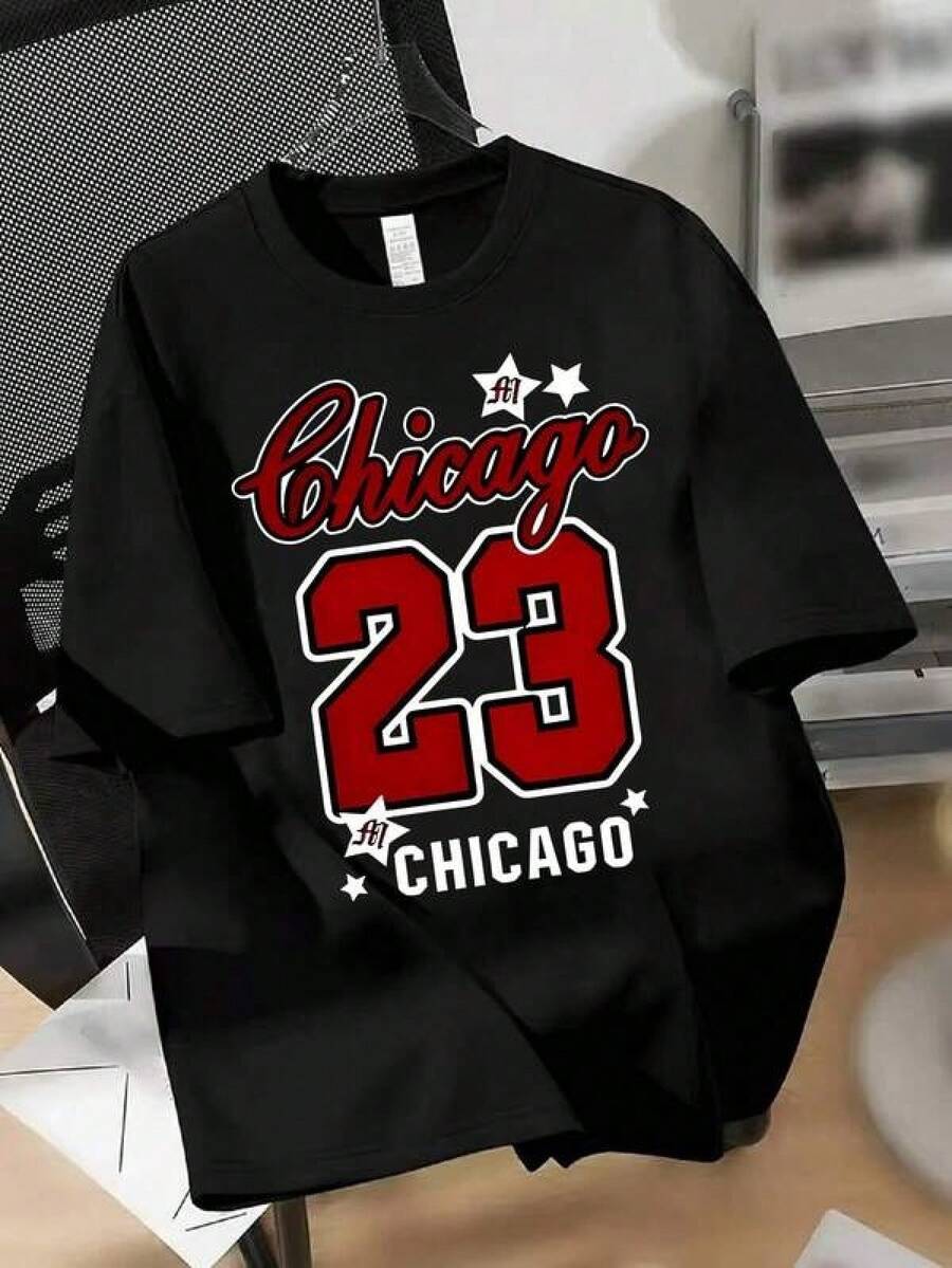 Camiseta de moda para hombre y mujer 2026, estilo deportivo con diseño estampado de la letra número 23, cuello redondo transpirable, ropa deportiva casual, lavable a máquina, regalo ideal, adecuada para entrenamiento y uso diario, apta para todas las estaciones, camiseta de fútbol, , spiderman, blusas para mujer, playeras de mujer, tops de mujer, ropa de mujer, , , , y2k, estilo de los 2000, strangerthing, fútbol, f1, Retro Album Art Print Tee Women Fashion Daily Short Sleeve Outfit. JAV6,Unique Print Casual T-Shirt,Machine Washable Spring/Summer Holiday Apparel T Shirts,Unisex T-Shirt,Pure Cotton T-Shirt,Fashion Print Casual T-Shirt,tops elegantes playeras de niña tropicoqueta karol playeras de mujer tops de mujer tops de mujer ropa de niñas de 21 años ropa deportiva de mujer - Negro - Ver 1