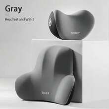 Juego de Reposacabezas y Soporte Lumbar Ergonómico para Auto, Cojín de Espuma Viscoelástica para el Cuello, Funda de Felpa Transpirable, Comodidad Interior Universal para Vehículos - 1 juego Marrón - Ver 11