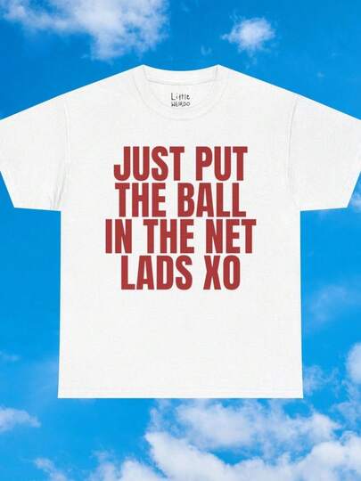 Just Put The Ball In The Net Lads England Baby Tee |   It's Coming Home Shirt |   Funny England Top |   Women's Football Outfit |   World Cup Tee