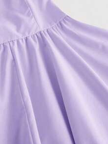 Vestido rosa romántico con espalda descubierta y lazo, adecuado para citas, fiestas, vacaciones, meriendas de té y ocasiones de cumpleaños - Lila Púrpura - Ver 4