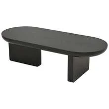 Modern Minimalist Black Coffee Table Measuring 119.7 X 49.8 X 35.5 Cm, Living Room Table, Suitable For Spray Painting, Oval Table, Side Table, Coffee Table, Leisure Table, Made Of MDF. - Black - View 8