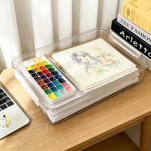 1pc Transparent Storage Box With Lid, Children's Doll, Figurine, Miscellaneous Items Organizer, Stackable Household Desktop Snack/Doll/Document/Miscellaneous Storage Box - View 5