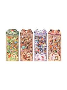 Fluffy Cute Animal Series Plush Cartoon Stickers, DIY Scrapbooking Materials, Water Bottle Decorative Stickers - Multicolor - View 5