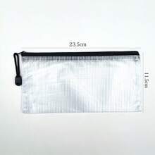 [Waterproof Pencil Pouches] PVC Mesh Zipper Bags - Waterproof Pencil Pouches For School & Office Documents, Durable Size 9x4.3 Inches, Perfect For Storing Accessories - A6 - View 3