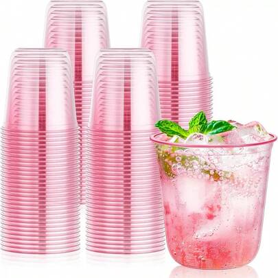 1/5/10/20/30pcs Reusable Pink Drinking Cups, 360ml, Suitable For Cold/Hot Beverages, Iced Coffee, Milkshakes, Smoothies And Cold Drinks, Also Suitable For Outdoor Picnics, Birthdays And Daily Use - Versatile, Easy To Clean, Applicable For Weddings, Parties, Picnics, BBQs, Travel And Events, Holiday Picnic Party Supplies, Suitable For Restaurants, Food Trucks, Kitchens, Offices, Valentine's Day, Mother's Day, Father's Day