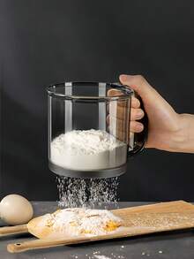 1 cái rây bột cầm tay, rây bột hình cốc dùng trong gia đình, rây bột cầm tay bán tự động, rây bột một lớp - Xám - Xem 4