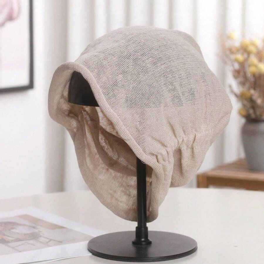 Women Slouchy Hat, Vintage Pleated Solid Sun Hat Lightweight Soft Beanie For Casual Daily - Beige - View 1