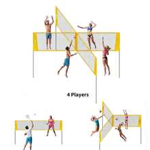 Complete 4 Square Volleyball Game Set   Portable Volleyball Outdoor Game Kits, - Yellow - View 5