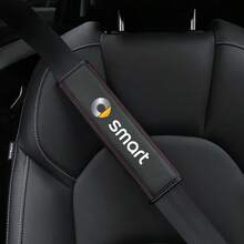 适用于Smart Forfour Fortwo 453 451 450的2件装PU皮革汽车安全带肩垫保护配件 - 1 - 查看 1