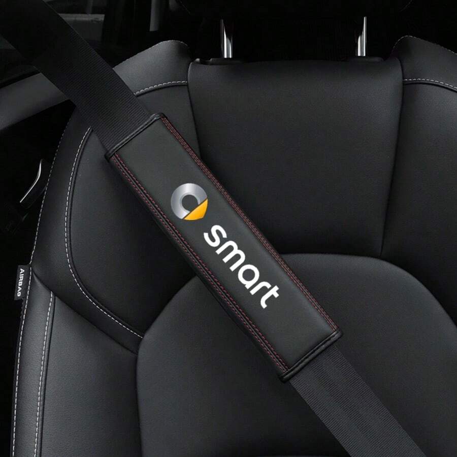 适用于Smart Forfour Fortwo 453 451 450的2件装PU皮革汽车安全带肩垫保护配件 - 1 - 查看 1