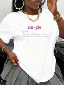 Fashion Printed T‑Shirts for Women, Oversized Streetwear Tops, Comfortable and Stylish All‑Match Summer TeesCamiseta Ligera para Mujer, Estampado de San Valentín, Cuello Redondo, Manga Corta, Casual, para Uso Diario y Salidas, Tas Grandes,  Algodón - Blanco - Ver 5