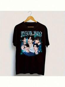 Summer Casual Pure Cotton Men's T-Shirt Fashion Print Casual T-Shirt 1 Pieza Camiseta de Collage de Fotos de Grupo K-Pop para Mujeres - Patrón de Estrella K-Pop con Efecto Halo Azul, Regalo Exclusivo para Fans de Dramas Coreanos, Ropa de Calle Diaria, Ropa de Cultura K-Pop Lavable a Máquina, Camiseta para Hombres, Moda Casual, Tela Ligera y Transpirable, Camiseta de Ajuste Regular, Ropa Casual de Verano Transpirable, Camiseta de Manga Corta con Cuello Redondo para Hombres, Adecuada como Regalo para Familiares y Amigos Effortless Styling, Showcase Your Unique Style HOO9,Minimal Pure Cotton Short Sleeve Tee, Loose Casual All Season Design For Women Female, Lightweight Breathable Fabric For Daily Life Streetwear School Study Weekend Dating Casual Small PartyRopa De Mujer Ropa De Mujer De Uso Diario Blusas, Camisas Y Camisetas De Mujer Camisetas De Mujer Ropa Deportiva Basicos Mujer Short Playeras Para Hombre - Negro - Ver 6