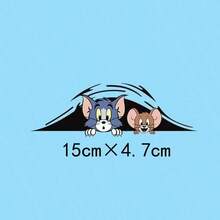 Warner Bros 1pc Tom And Jerry Car Exterior Decal Sticker, Cartoon Jerry Mouse Gas Tank Cover Sticker, Car Sun Shade Anti-Scratch Exterior Accessory, Suitable For Car Body Sticker, Car Door Sticker, Full Car Wrap, Trunk Lid, Engine Hood, Creative, Perfect Gift Choice For 10 Holidays - A - View 14