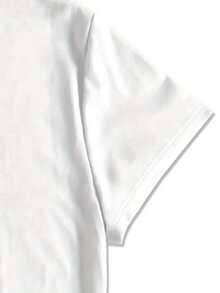 Camiseta casual de verano para mujer, top casual de manga corta para primavera/verano, camiseta estampada de cuello redondo, ropa de mujer, camiseta elegante y a la moda. - Blanco - Ver 6