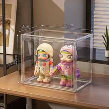 全透明收納/展示盒（磁吸門設計），適用於存放/展示各種物品，如玩具娃娃/雕像/收藏品/玩具/包包/鞋子/書籍/化妝品。此收納盒可多方向擺放以存放物品。 - 收納盒 - 查看 8