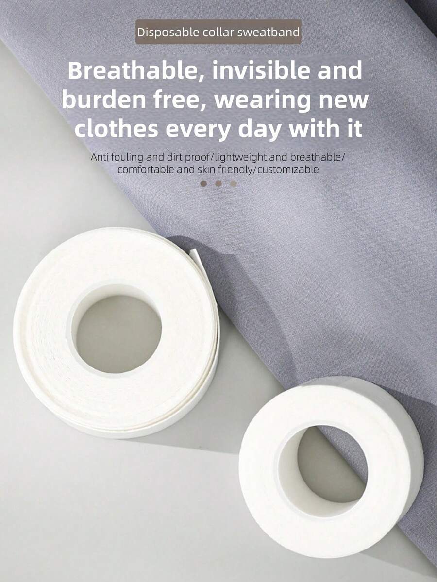 1 Rolo de Patch Anti-Fricção e Anti-Suor para Colarinho, Adesivo Anti-Sujeira para Colarinho, Patch Absorvente de Suor Interno para Colarinho e Punho de Camisa Masculina, Patch Descartável e Invisível à Prova de Suor, Adequado para Homens e Mulheres, Ferramenta Anti-Sujeira para Colarinho de Camiseta Branca, Capacidade Grande e Durável Anti-Sujeira - Visão 1