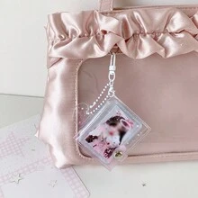 1 chiếc móc khóa album ảnh mini bằng nhựa PVC lấp lấp lánh hình thiên thần, sổ đựng ảnh 3 inch có cửa sổ hình trái tim và thiết kế cánh thiên thần, mặt dây chuyền đựng thẻ ID trong suốt lấp lánh dành cho người sưu tầm thần tượng, phụ kiện trang trí ba lô, quà tặng học sinh, quà tặng tựu trường. - Album lưu trữ thẻ - Xem 11