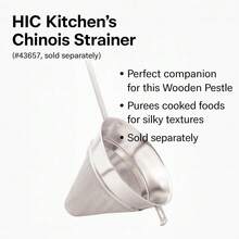 HIC Kitchen Wooden Pestle For Chinois, Hardwood, Cone-Shaped, For Purees, Sauces, Soups, Jams, And More, 8-Inches - ColorB - View 7