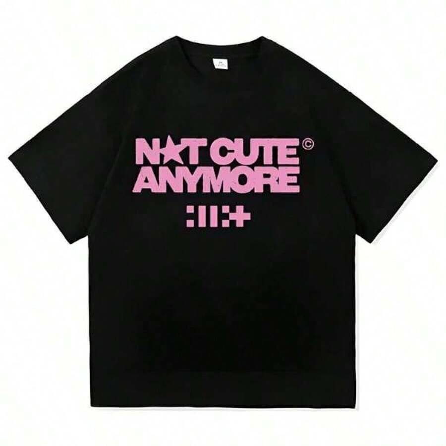 Retro GraphicILLITs Not Cute Anymore Album TShirt Fashion Men_women Clothing Harajuku High Quality Cotton Male Vintage Short-Sleeved Top (1),Camisetas populares de  para uso diario,Ropa de verano, ropa para niños y niñas,camisetas de apoyo para el Mundial,Camisetas del Mundial 2026,Camisetas estampadas,Camisetas estampadas, - Negro - Ver 1