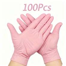 Wholesale--2/50/100Ppcs Light Pink Composite Nitrile Gloves, Disposable Gloves, Suitable For Kitchen, Dishwashing And Home Cleaning, Reversible, Latex-Free Formula, Suitable For Indoor And Outdoor Use, Kitchen Cleaning Gloves. - Light Pink - View 22