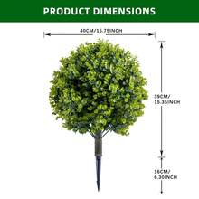 Árboles topiarios artificiales - Set de 2 con diseño de bola verde realista - Decoración versátil para interior y exterior - Fácil de instalar, bajo mantenimiento - Ideal para hogar y jardín - Gris Claro - Ver 8