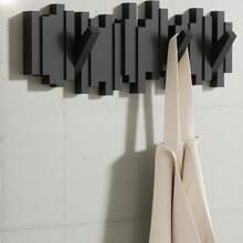 8 Movable Hooks, The Hangers Are Equipped with Hook Attachments. These Are Modern and Space-saving Hangers, Suitable for Jackets, Coats, Scarves, Handbags, Etc. - Schwarz - Übersicht 9