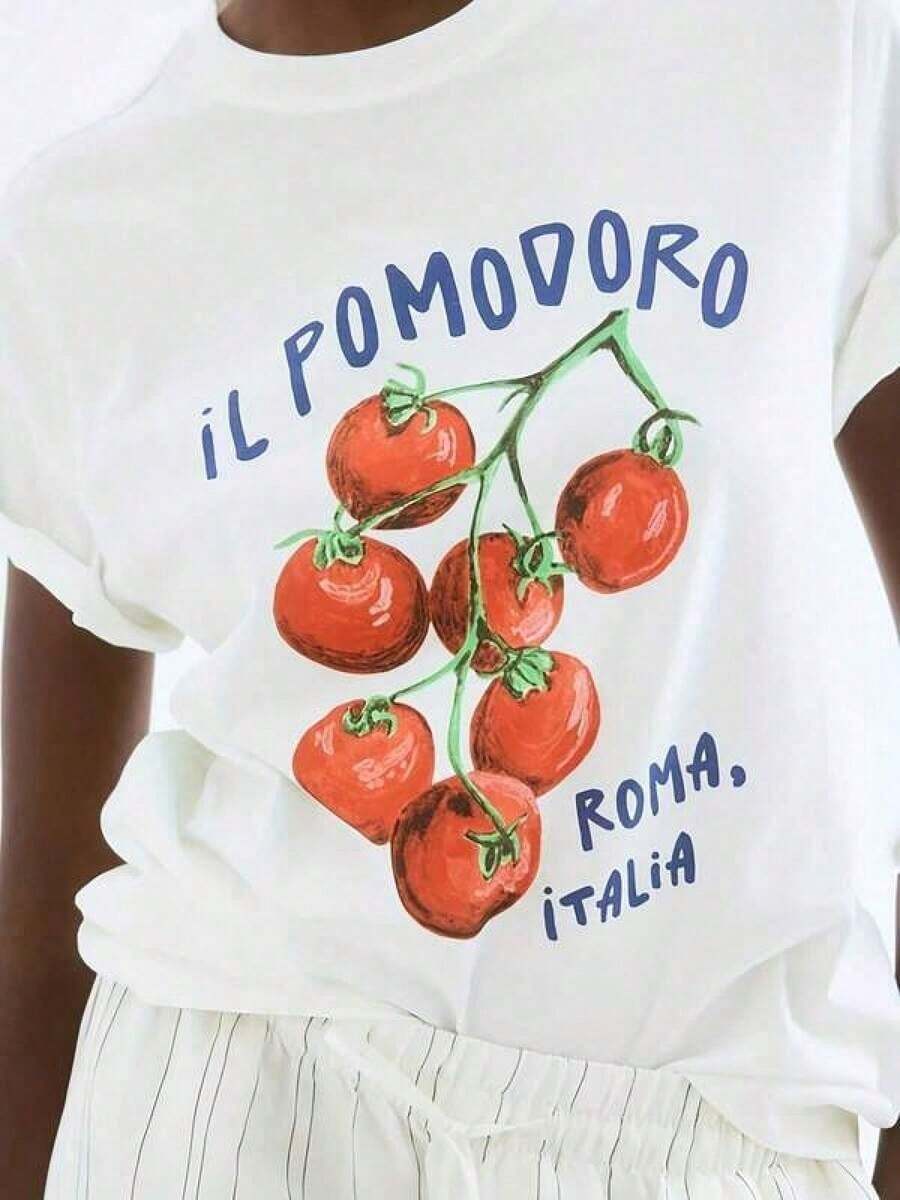 Camia unisex de algodón puroMujeresCortoMangaCamiaConVibranteTomateImprimirIlPomodoroRomaItaliaDiseñoInformalRedondoCuelloTeeParaPrimaveraVeranoInformalVeranoDesgasteJuguetónGráficoTeeCómodoFit,playerasdemujertopsdemujerblusascasualesparadamablusasparamujerblusascasualesparaDama, Ligero,TranspirableTela, TranspirableCalienteClimaConjunto, BonitoEstilo,VeranoConjunto de ropa Adecuado como regalo. playera de mujer. blusas>elegantes. boho chic,Top de mujer suave, transpirable y cómodo, ideal para primavera, verano y otoño, perfecto para vacaciones, viajes y uso diario. Adecuado como regalo. playera de mujer. blusas>elegantes. boho chic,Top de mujer suave, transpirable y cómodo, ideal para primavera, verano y otoño, perfecto para vacaciones, viajes y uso diario. - Blanco - Ver 1