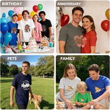 Camisetas Personalizadas con Foto |   Diseña Tu Propia Camiseta |   Camisas de Algodón Personalizadas para Adultos |   Unisexo - Negro - Ver 5
