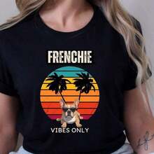 Retro T-Shirt "French Bulldog Vibes Only 10 Unisex", Graphic T-Shirt For French Bulldog Parents, Fun T-Shirt For Dogs, Soft Style Top, Gift For French . 220g High-Density Pure Cotton T-Shirt. Experience Incredible Softness That Will Stay With You All Day. Made With 220g High-Density Pure Cotton, This T-Shirt Offers A Soft And Structured Feel. Perfect For Everything From Your Daily Commute And Gym Sessions To Relaxing Vacations. Its Timeless Design Makes It The Perfect Surprise For A Birthday Or Everyday Gift Of Unwavering Comfort And Understated Style For Your Loved Ones. - 黑色 - 查看 7