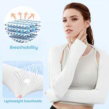 1pc/3pcs Women Cooling Arm Sleeves Set, Full Arm & Shoulder Coverage, Premium Breathable Fabric, Exquisite Craftsmanship Essential - A - View 7