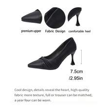 Women's Twist Pointed Toe Stiletto Heels, Versatile For Work Commute, Elegant Low Vamp High Heels - Black - View 6
