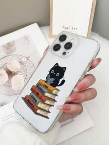 1pc Transparent TPU Anti-Drop Colorful Painted Book Slogan Pattern Phone Case Compatible With Samsung Android Galaxy S23 Ultra/A14/A24, Android Note 12 Pro, Pixel 8/8 Pro/9 Pro XL Android Phones - Multicolor - View 2
