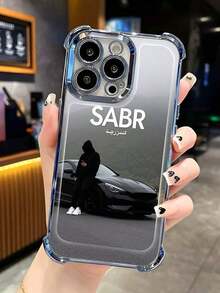Funda para teléfono con borde galvanizado y patrón SABR compatible con iPhone, cubierta protectora de estilo urbano para jóvenes. - Negro - Ver 3
