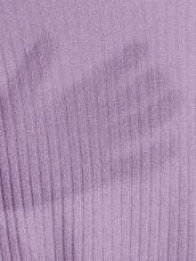 Camiseta De Punto De La Lechuga Con Botones Para Mujer - Lila Púrpura - Ver 6