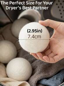 1 Set 3pcs Wool Dryer Balls With Storage Bag, Reusable Natural Fabric Softener, Anti-Tangle Anti-Wrinkle, Accelerate Drying, Reduce Static And Lint, Keep Clothes Fluffy And Fresh, Laundry Essential, Suitable For All Fabrics - Dry Wool Balls - View 2