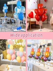 1 Set de Kit de Soporte de Globos, que incluye base adhesiva y accesorios de globos, adecuado para montaje de soporte de globos de escritorio estable, aplicable para decoración de fiesta de cumpleaños. Los palos y tazas de globos se pueden ensamblar fácilmente de forma DIY, con estante de exhibición transparente - Multicolor - Ver 8