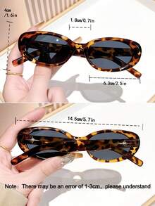 5pcs Retro Leopard Print Cat Eye Eyeglasses For Women, Made Of High-Quality PC Material, Y2K Style, Suitable For Women, Seasonal Choice: Summer, Suitable For Travel, Beach Party, Street Style, Selfie, Vacation Essential - A - View 6