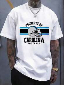 Nueva Camiseta Casual para Hombre, Camiseta de Fútbol Americano Carolina, Ropa Deportiva Negra para Fanáticos, Diseño de Casco, Prenda Casual, Artículos Populares Adecuados para Eventos Deportivos, Fiestas, Excursiones y Otros Regalos Festivos - Blanco - Ver 2
