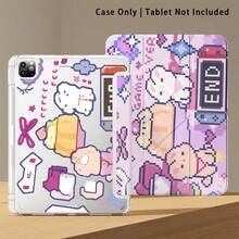 1 pieza Funda protectora de cristal acrílico con soporte, con diseños lindos de conejo y otros patrones, compatible con modelos populares de tabletas Honor/Apple y otros, plegable anti-doblado, esquinas reforzadas de silicona, función de encendido/apagado automático, ranura para lápiz, soporte plegable de varios ángulos - Protección diaria perfecta, regalo ideal - Multicolor - Ver 6