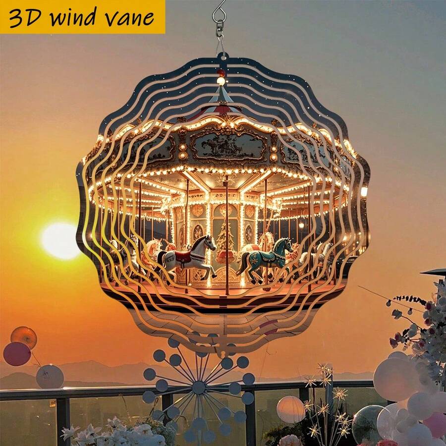 1 chiếc chong chóng xoay sang trọng tỏa sáng trong đêm, kích thước 25,5cm/10in*25,5cm/10in, có móc xoay, chong chóng gió tự chế 360° sáng tạo, thích hợp làm quà tặng Giáng sinh, Halloween và các ngày lễ khác.