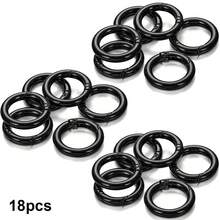 12/18/24 pièces Boucles de ressort rondes, Porte-clés DIY, Boucle de chaîne en forme de O, Matériau en alliage de zinc premium, Accessoires d'artisanat en métal durable à dégagement rapide, Convient pour les breloques de sac, les boucles d'escalade en extérieur, les porte-clés, les portefeuilles et les fermoirs multifonctionnels, Facile à ouvrir et à fermer, et anti-perte, Surface lisse - Multicolore - Voir 21