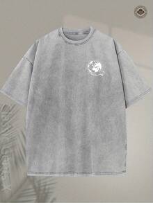 Christian Faith T-Shirt, 230 G/M², With "Disciples Of All Nations" Design And Global Mission, Religious Clothing In Soft Pink, T-Shirt With Biblical Quote From Matthew 28:19, Unisex Style For Church And Street, Machine Washable Travel T-Shirt, Creative Design With Earth Motifs, Soft Fabric. - 灰色 - 查看 3