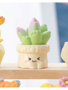 5/10 pezzi Carini Mini Ornamenti in Resina a Forma di Cactus in Vaso cartoni animati, Decorazione Raffinata di Piante Succulente in Miniatura, Regalo Ideale; Delicata Decorazione da Scrivania, Adatta per la Decorazione della Camera da Letto; Creativi Piccoli Ornamenti Artigianali Fatti a Mano, Decorazione per la Casa e Esposizione sulla Scrivania del Soggiorno; Piccola Scultura di Pianta in Vaso, Adatta per Libreria, Mobile, Scrivania, Regalo per l'Insegnante, Pianta Artificiale con Vaso - Multicolore - Visualizzare 6