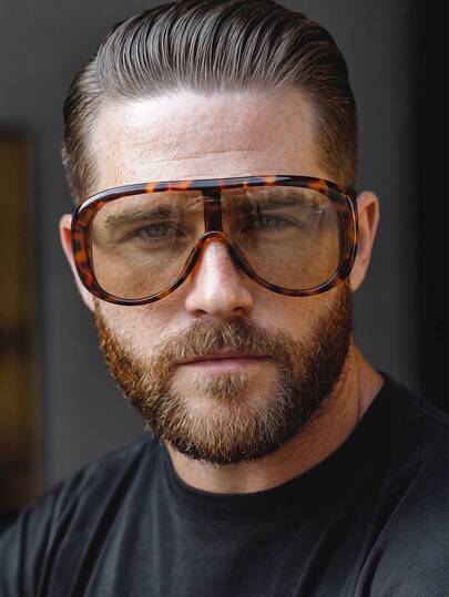 1 Pair Men's Large Frame Windproof , Suitable For Beach Vacation, Street Photography, Fashion Accessory
