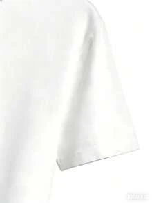 Mujer Camiseta de manga corta con estampado térmico de labios azules con colgante de diamantes, diseño de labios brillantes con flor, estilo único casual - Blanco - Ver 4