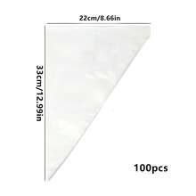100pcs Thickened Disposable Piping Bags, Suitable For Professional Baking, Cake Making, Cake Decoration, Cupcakes, Frosting And Heavy Cream Frosting - White - View 11