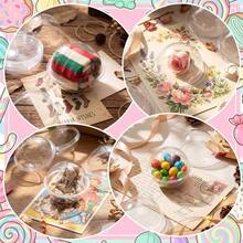 60 Pack 3.15'' Candy Dome Half Ball Plastic Dessert Dome With Card Fillable Chocolate Holder Transparent Plastic Shaker Card Box - Default - View 3