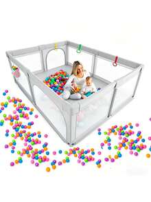 Portable Baby Playpen, Foldable Playpen For Children, Various Colors Available - Light Grey - View 2