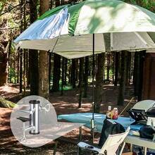 1pc Outdoor Umbrella Clamp, Stainless Steel Deck Umbrella Fixed Bracket, Adjustable Umbrella Deck Mount With Umbrella Hook Accessory Mount To Picnic Table,Railing - Silver - View 1